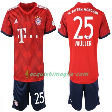Divisa di Calcio Bayern Monaco Müller 25 Bambino Prima 2018/2019